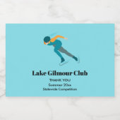 Snelheid schaatsen sparkling wijnetiket (Enkel label)