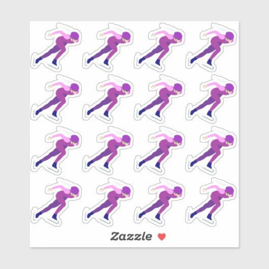 Snelheid schaatsen sticker (Vel)