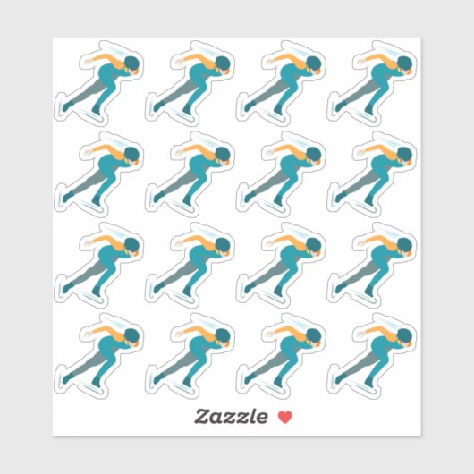 Snelheid schaatsen sticker (Vel)