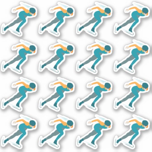 Snelheid schaatsen sticker (Voorkant)