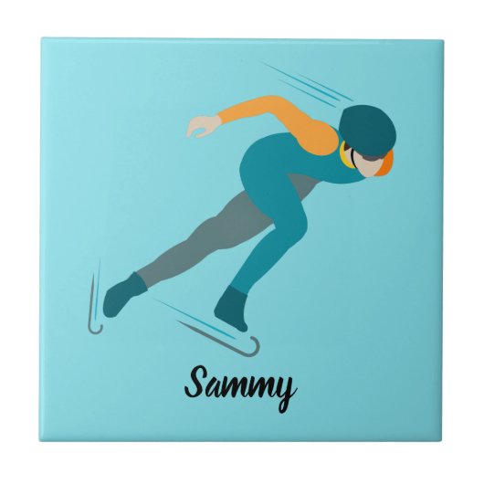 Snelheid schaatsen tegeltje (Voorkant)