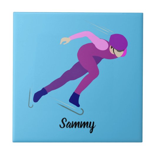 Snelheid schaatsen tegeltje (Voorkant)
