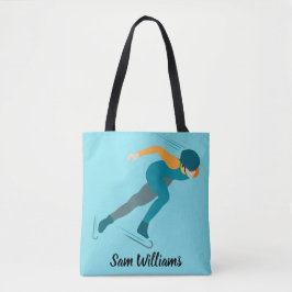 Snelheid schaatsen tote bag