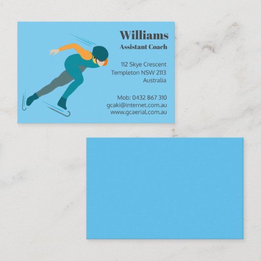 Snelheid schaatsen visitekaartje (Voorkant / Achterkant)