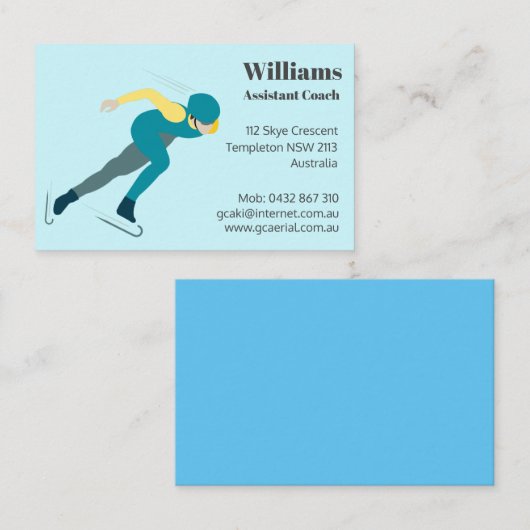 Snelheid schaatsen visitekaartje (Voorkant / Achterkant)