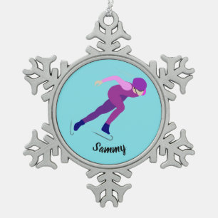 Snelheid schaden tin sneeuwvlok ornament