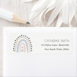 SNELHEID TRENDY BLUSH BLUE KINDER HEART RAINBOW AD ETIKET