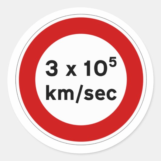 Snelheid van Licht Teken Sticker (Voorkant)