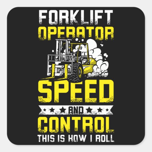 Snelheids- en besturingvorkhefbedrijf vierkante sticker (Voorkant)