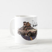 Snelheids- en koffie-autoliefhebber mok (Voorkant links)