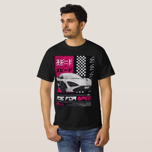 Snelheidsauto T-shirt (Voorkant volledig)
