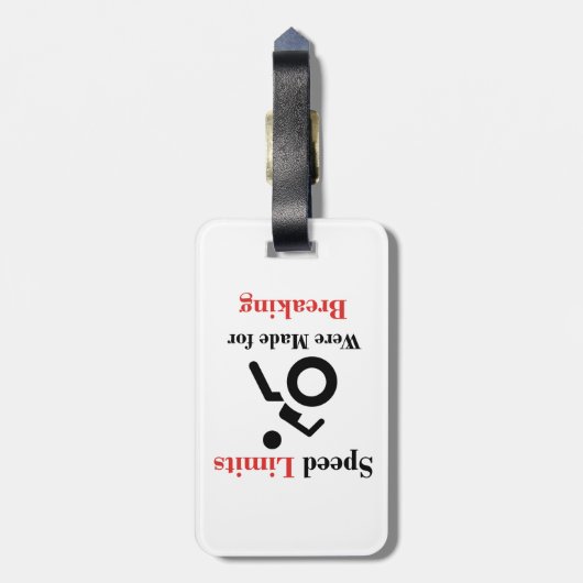 Snelheidsbegrenzingen voor het breken bagagelabel (Achterkant verticaal)