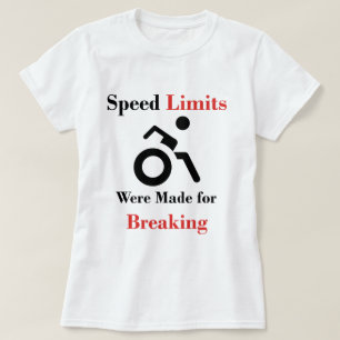 Snelheidsbegrenzingen werden gemaakt voor het brek t-shirt