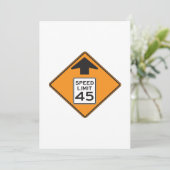 Snelheidsbeperking 45 Aanvragen voor verkeersteken Kaart (Staand voorkant)