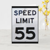 Snelheidsbeperking Sign. 55 mph. Birthday Kaart (Gele Bloem)