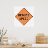 Snelheidsbeperking Weg Bord Poster (Keuken)