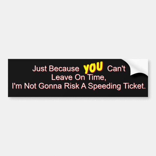 Snelheidsboete Bumpersticker (Voorkant)