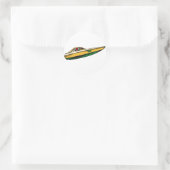 Snelheidsboot Ronde Sticker (Tas)