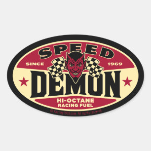 Snelheidsdemon 003B Ovale Sticker
