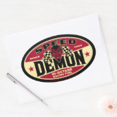 Snelheidsdemon 003B Ovale Sticker (Envelop)