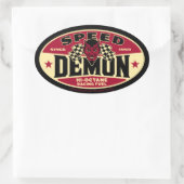 Snelheidsdemon 003B Ovale Sticker (Tas)