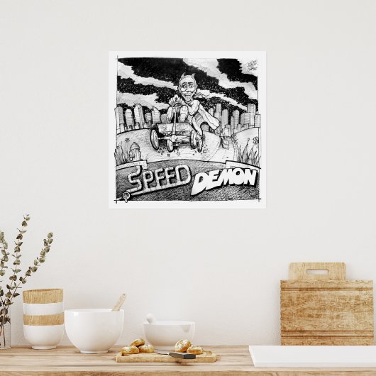 Snelheidsdemon 1 poster (Keuken)