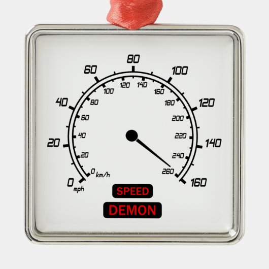 Snelheidsdemon Metalen Ornament (Voorkant)