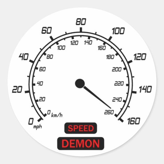 Snelheidsdemon Ronde Sticker (Voorkant)