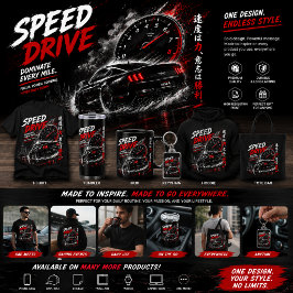 Snelheidsdrive Racen Auto T-Shirt – Zwarte tshirt