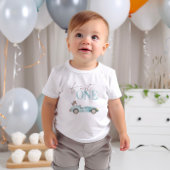 Snelheidsduivel Baby Blauwe Race Auto Verjaardag T