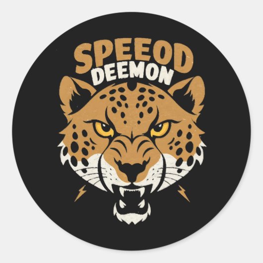 Snelheidsduivel Ronde Sticker (Voorkant)