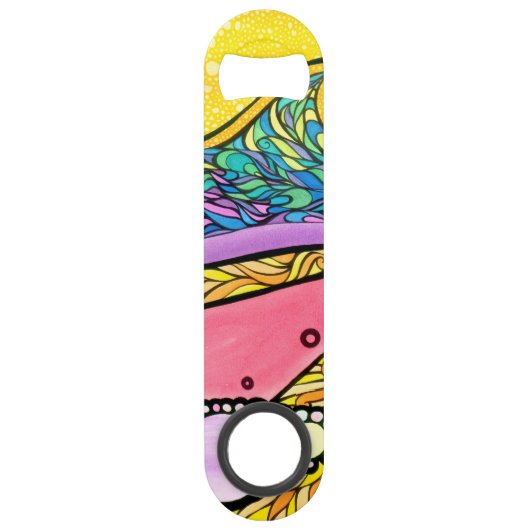 Snelheidsflesopening - Abstract strand & zonneverh Speed Flessenopener (Achterkant)