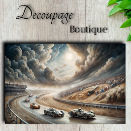 Snelheidslegendes Vintage Racery Glory Decoupage Tissuepapier