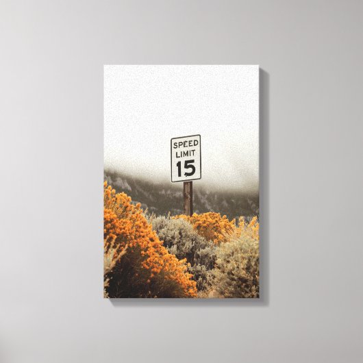 Snelheidslimiet 15 teken met Golden Sagebrush Canvas Afdruk (Voorkant)