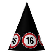 Snelheidslimiet 16e verjaardag feesthoedjes (Links)