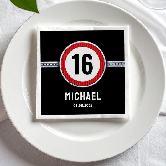 Snelheidslimiet 16e verjaardag servet