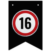 Snelheidslimiet 16e verjaardag vlaggetjes (Eerste vlag)