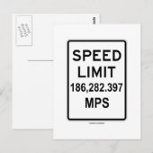 Snelheidslimiet 186.282.397 MPS (lichtsnelheid) Briefkaart (Voorkant / Achterkant)