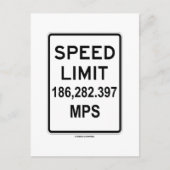 Snelheidslimiet 186.282.397 MPS (lichtsnelheid) Briefkaart (Voorkant)
