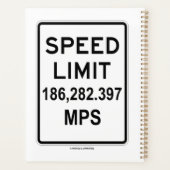 Snelheidslimiet 186.282.397 MPS (lichtsnelheid) Planner (Achterkant)