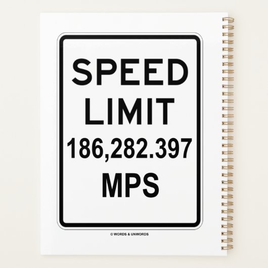 Snelheidslimiet 186.282.397 MPS (lichtsnelheid) Planner (Achterkant)