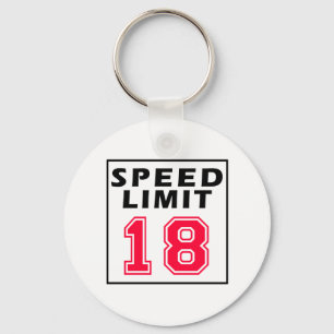 Snelheidslimiet 18-jarige design sleutelhanger