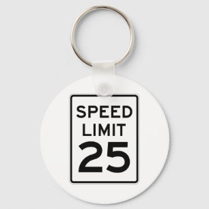 Snelheidslimiet 25 MPH-teken Sleutelhanger