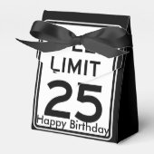 Snelheidslimiet 25mph verjaardagsbord bedankdoosjes (Voorkant Zijde)