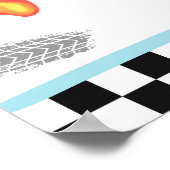 Snelheidslimiet 2 blauwe race auto twee snelle jon poster (Hoek)