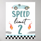 Snelheidslimiet 2 blauwe race auto twee snelle jon poster (Voorkant)
