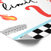 Snelheidslimiet 2 rode race auto twee snelle jonge poster (Hoek)