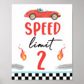 Snelheidslimiet 2 rode race auto twee snelle jonge poster (Voorkant)
