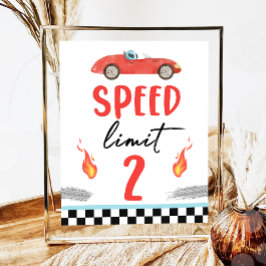 Snelheidslimiet 2 rode race auto twee snelle jonge poster