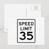 Snelheidslimiet 35 MPH-teken Briefkaart (Voorkant / Achterkant)